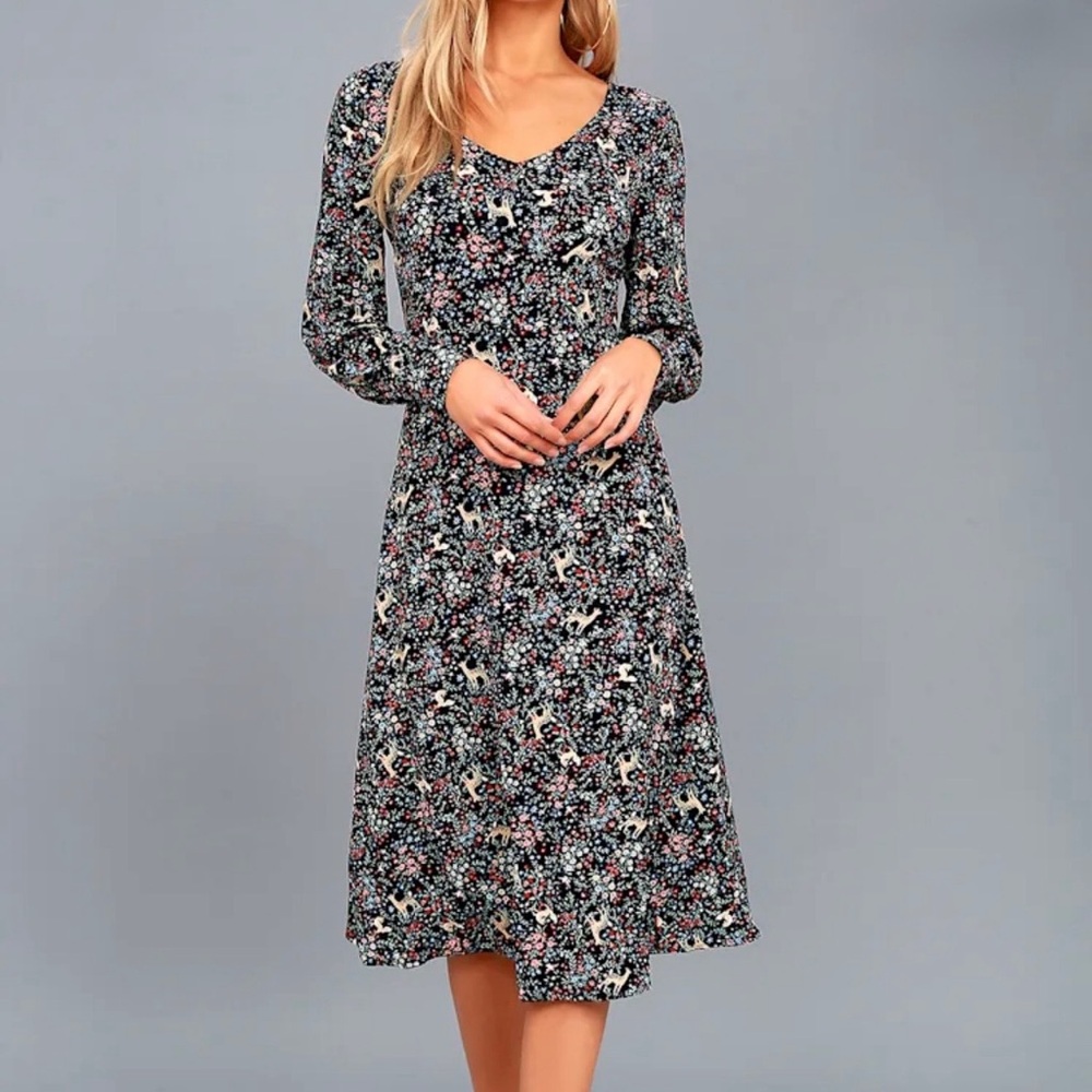 Lulus Floral Midi Dress